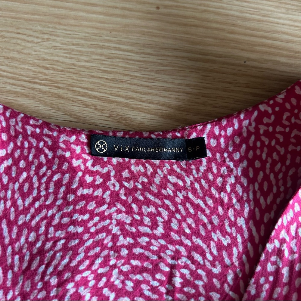 ViX Paula Hermanny Pink Patterned Mini Cover Up Dress Small - Picture 2 of 8